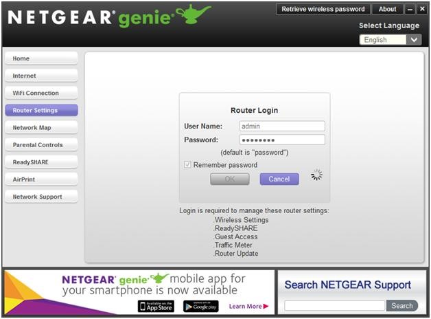 netgear genie router login not working