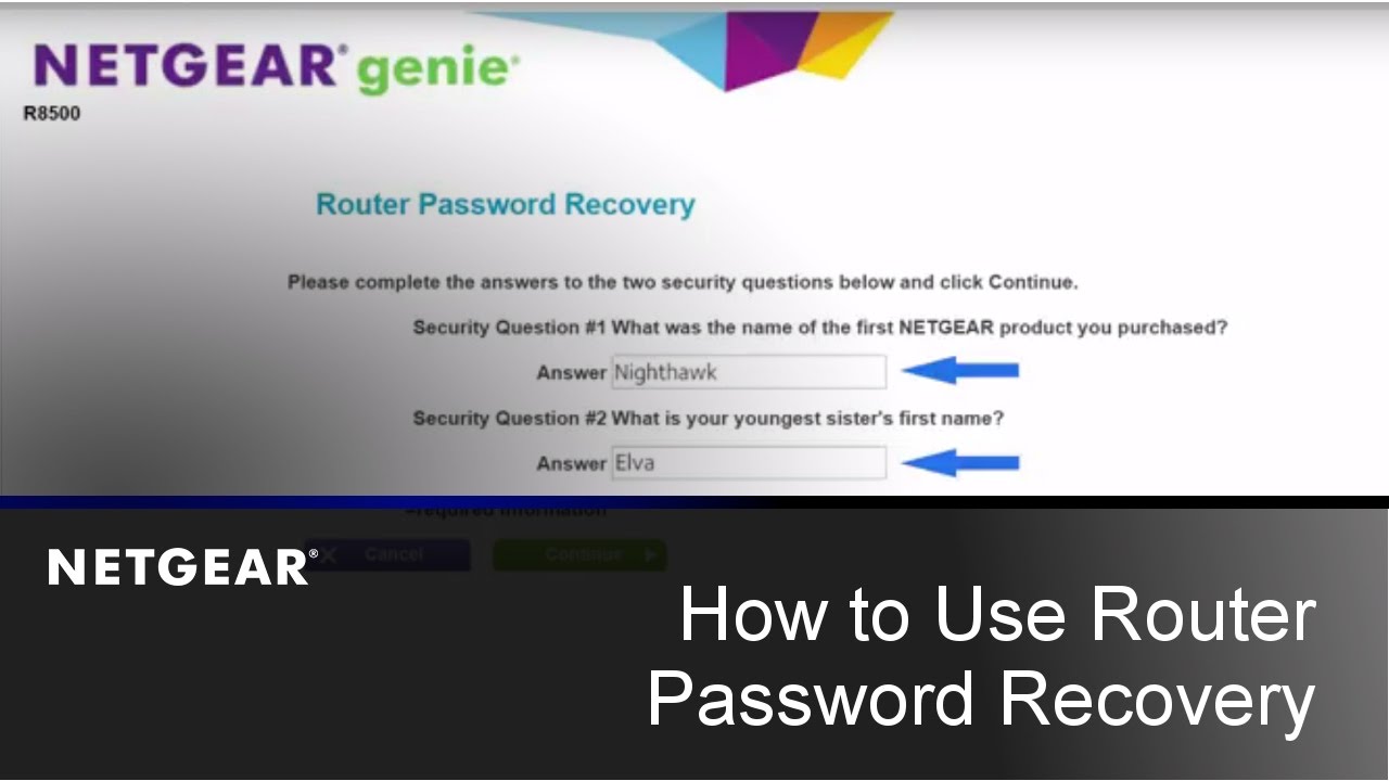 How to recover the username and password for the routerlogin.net?
